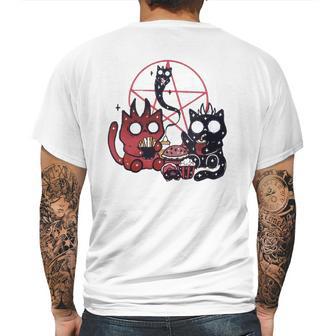 Kawaii Pastel Goth Art Cute Demon Cats Pentagram Fries Chill Mens Back Print T-shirt | Favorety CA