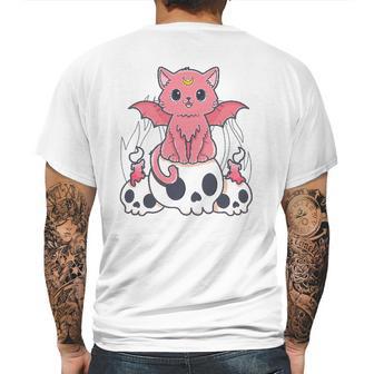 Kawaii Pastel Goth Cute Creepy Demon Cat And Skull Anime Art Mens Back Print T-shirt | Favorety DE