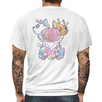 Kawaii Pastel Goth Voodoo Doll Cute Creepy 3 Headed Dog Mens Back Print T-shirt | Favorety DE