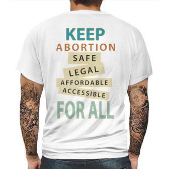 Keep Abortion Safe Legal Affordable Protect Roe Mens Back Print T-shirt | Favorety DE