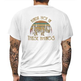 Kinda Hot In These Rhinos Vintage Mens Back Print T-shirt | Favorety