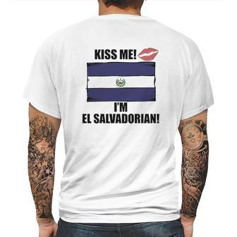 Kiss Me Im El Salvadorian Cute El Salvador Flag Mens Back Print T-shirt | Favorety UK