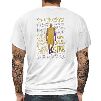 Kobe Bryant Accolades T-Shirt Mens Back Print T-shirt | Favorety