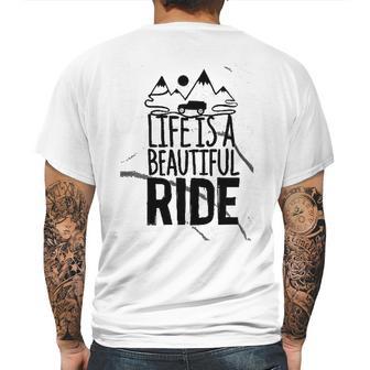 Life Is A Beautiful Ride Style Outline On An Offroad Ash Gray Made In Usa Mens Back Print T-shirt | Favorety DE