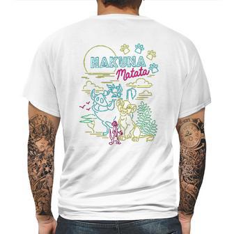 Lion King Neon Outline Group Shot Sketch Mens Back Print T-shirt | Favorety DE