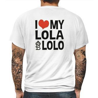 I Love My Lola And Lolo Mens Back Print T-shirt | Favorety