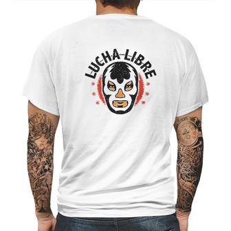 Lucha Libre Retro Mexican Wrestler Wrestling Red M Mens Back Print T-shirt | Favorety UK