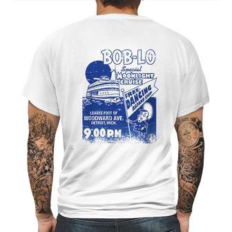 Made In Detroit Boblo Poster Heather Blue Navy Mens Back Print T-shirt | Favorety