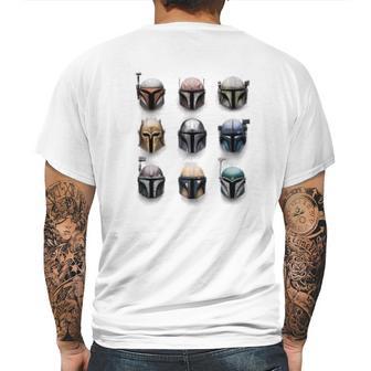 The Mandalorian Battle Worn Helmets Mens Back Print T-shirt | Favorety