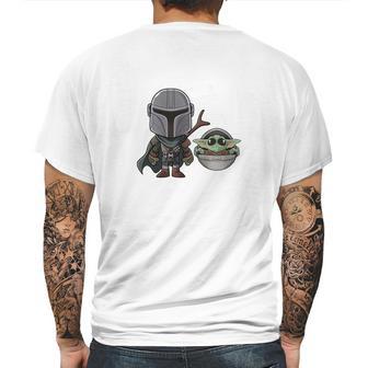 Mandalorian Cute Chibi Mens Back Print T-shirt | Favorety AU