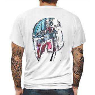 Mandalorian Helmet Reflection Mens Back Print T-shirt | Favorety CA