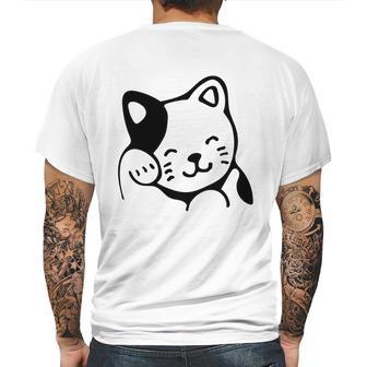 Maneki Neko Shirt Asian Good Luck Cat Mens Back Print T-shirt | Favorety UK