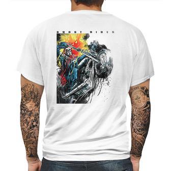 Marvel Ghost Rider Motorcycle Poster Mens Back Print T-shirt | Favorety