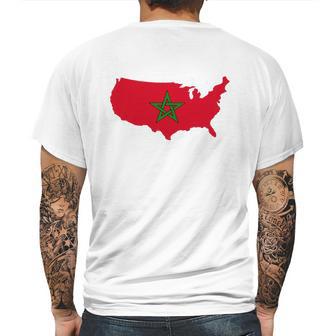 Moorish American T-Shirt America Amexem Moroccan Flag Tee Mens Back Print T-shirt | Favorety AU