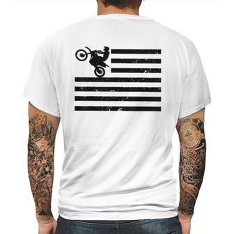 Motocross Braaap Vintage Usa American Flag Mens Back Print T-shirt | Favorety