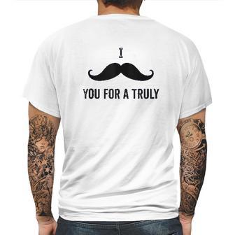 I Mustache You For A Truly Aint No Laws Hard Seltzer Mens Back Print T-shirt | Favorety