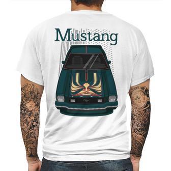 Mustang King Cobra 1978 Aqua Metallic Mens Back Print T-shirt | Favorety CA