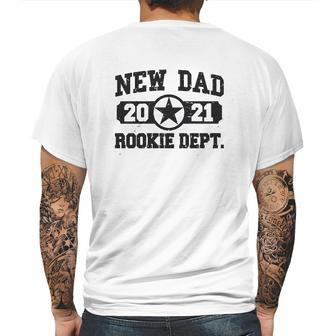 New Dad 2021 Rookie Department Mens Back Print T-shirt | Favorety