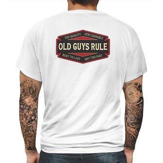 Old Guys Rule Built To Last Gravel Mens Back Print T-shirt | Favorety UK