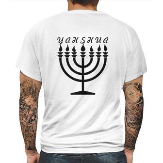 Menorah Hebrew Israelite Yahweh Yahshua Yeshua Torah Mens Back Print T-shirt | Favorety CA