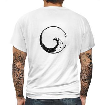 Peace Wave In Enso Circle Mens Back Print T-shirt | Favorety