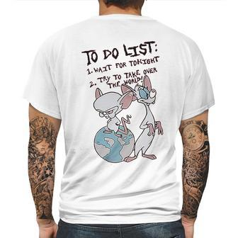 Pinky And The Brain To Do List Mens Back Print T-shirt | Favorety UK