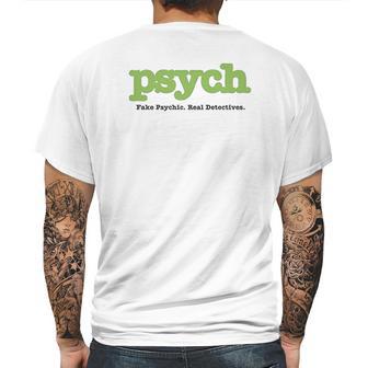 Psych Title Heather Ringer Mens Back Print T-shirt | Favorety