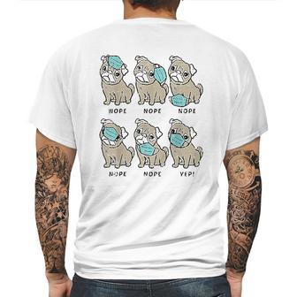 Pug Dog Wearing Face Social Distancing Gift Mens Back Print T-shirt | Favorety