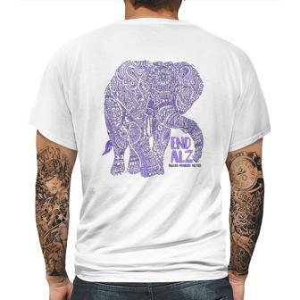 Purple Elephant Alzheimer Awareness Mens Back Print T-shirt | Favorety DE