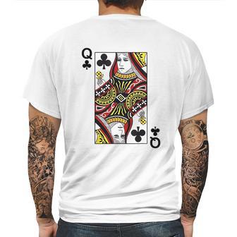 Queen Of Clubs Blackjack Playing Cards Mens Back Print T-shirt | Favorety CA