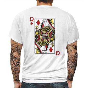 Queen Of Diamond Cards Poker Q Mens Back Print T-shirt | Favorety UK