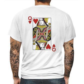 Queen Of Hearts Blackjack Cards Mens Back Print T-shirt | Favorety CA