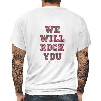 Queen Official We Will Rock You Pink Mens Back Print T-shirt | Favorety CA