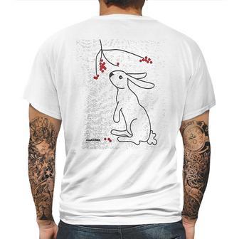 Rabbit And Winter Berries Mens Back Print T-shirt | Favorety CA