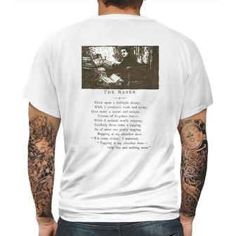 Raven Midnight Dreary Nevermore Literature Edgar Allan Poe Mens Back Print T-shirt | Favorety AU