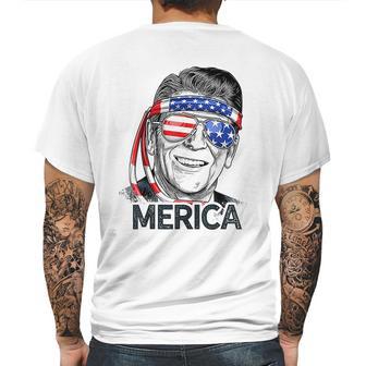 Reagan Ronald Merica 4Th Of July Mens Back Print T-shirt | Favorety