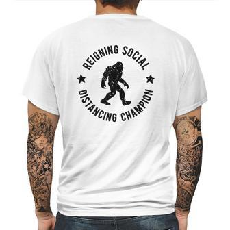 Reigning Social Distancing Champion Mens Back Print T-shirt | Favorety
