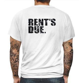 Rents Due Work Hard Bodybuilder Weightlifting Distressed Mens Back Print T-shirt | Favorety