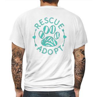 Rescue Adopt Animal Lover Love Cats Dogs Paw Print Mens Back Print T-shirt | Favorety AU