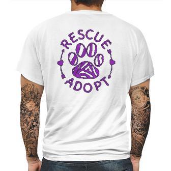 Rescue Adopt Animal Lover Love Cats Dogs Paws Print Lover Mens Back Print T-shirt | Favorety DE