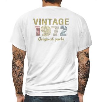 Retro Birthday Vintage 1972 Original Parts Mens Back Print T-shirt | Favorety AU