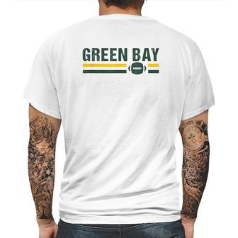 Retro Football Stripe Green Bay Football Wisconsin Green Bay Mens Back Print T-shirt | Favorety AU