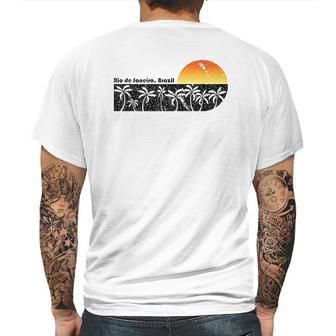 Retro Rio De Janeiro Beach Sunset Mens Back Print T-shirt | Favorety UK