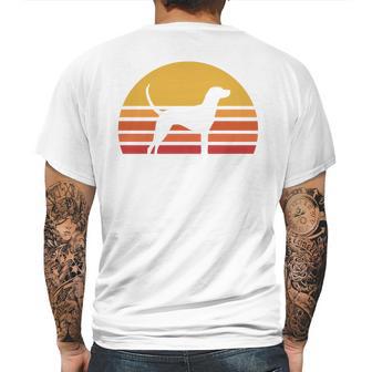 Retro Sun Redbone Coonhound Dog Silhouette Mens Back Print T-shirt | Favorety