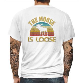 Retro Vintage Moose Is Loose Funny Moose Lover Gift Mens Back Print T-shirt | Favorety AU