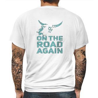 On The Road Again Traveling Road Warrior Mens Back Print T-shirt | Favorety