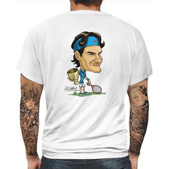 Roger Federer Cartoon Mens Back Print T-shirt | Favorety