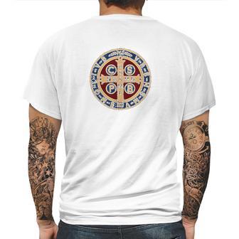 The Saint Benedict Medal Catholic Mens Back Print T-shirt | Favorety AU