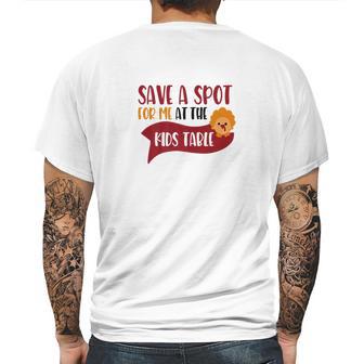 Save A Spot For Me At The Kids Table Turkey Mens Back Print T-shirt | Favorety DE