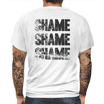 Shame Shame Shame Funny Tv Show Quote Mens Back Print T-shirt | Favorety CA